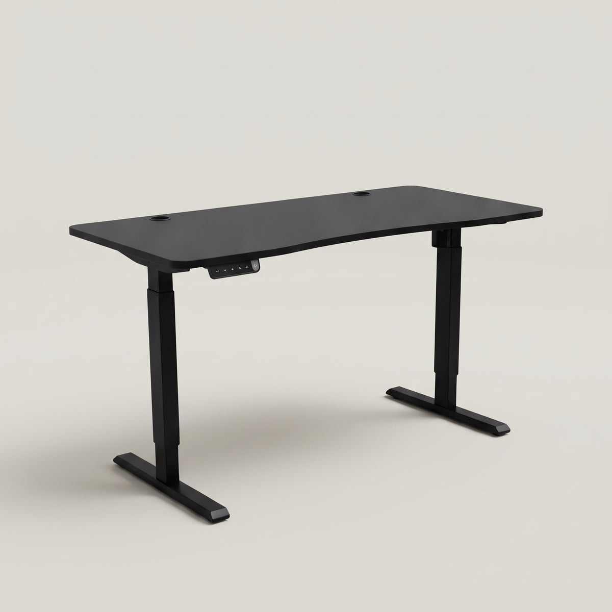 Bureau LEVORA motorisé 140 cm – noir, vue 3/4