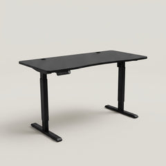 Bureau LEVORA motorisé 140 cm – noir, vue 3/4