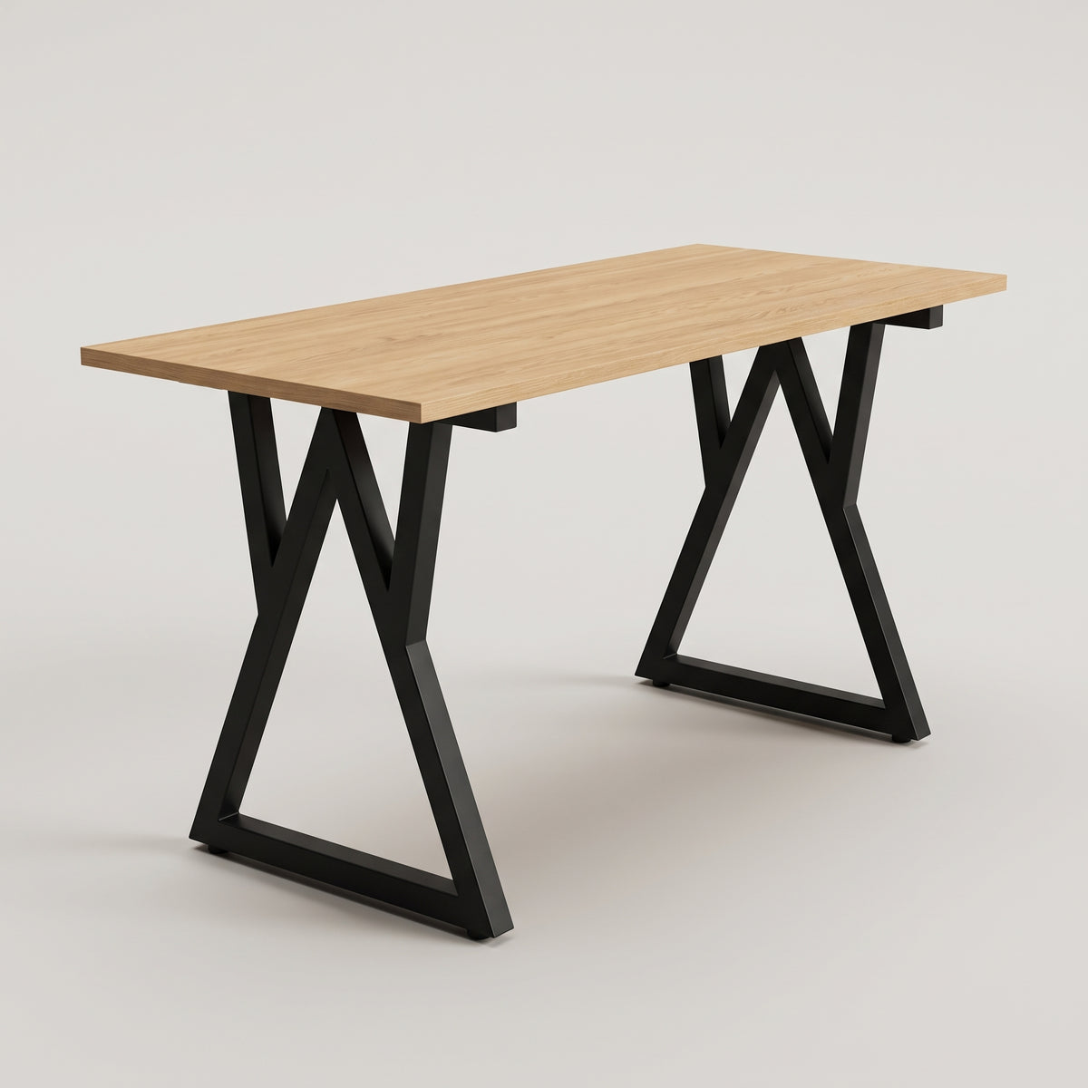 Bureau VIVOTEC 140 cm – chêne, vue 3/4